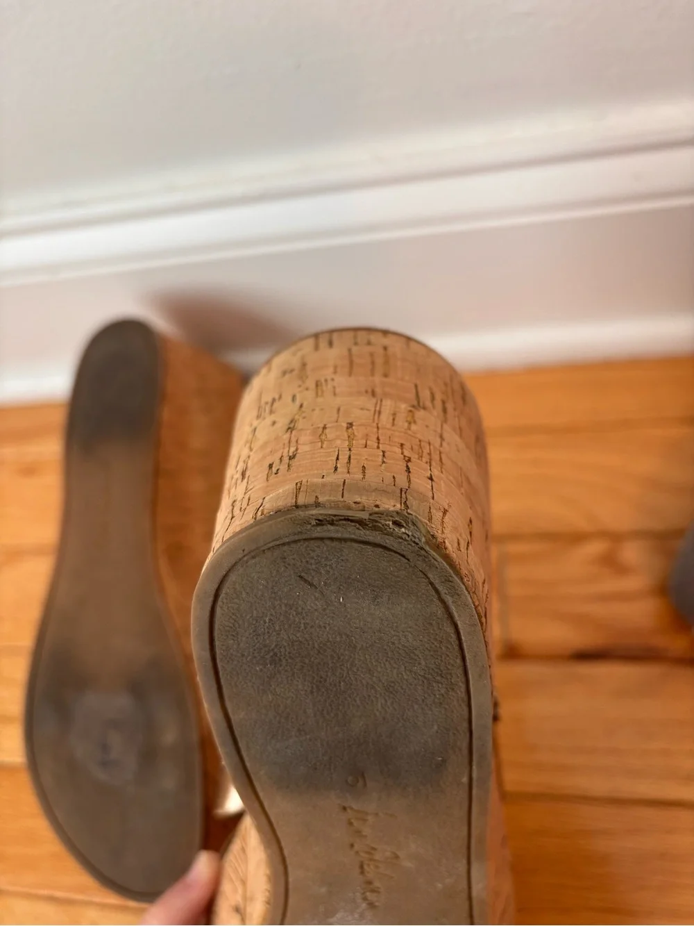 Sam Edelman Remini Wedge Sandals Gold Cork Platform Women’s Size 10